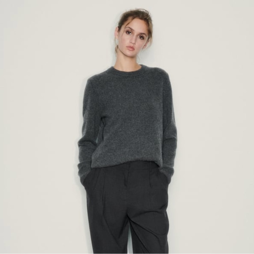 Zara Channel Sweater Heathered Gray - Picture 1 of 8